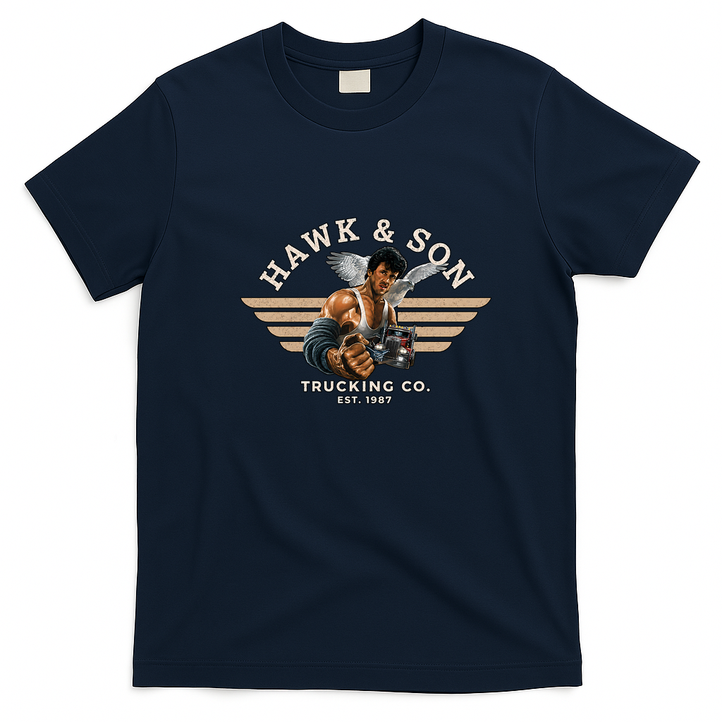 Hawk & Son Trucking Vintage T-Shirt - Navy Blue