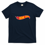 Hawk Tuah Retro Graphic Tee - Navy Blue