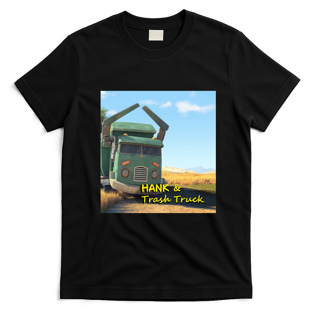Hank and Trash Truck Distressed Graphic Tee - Black