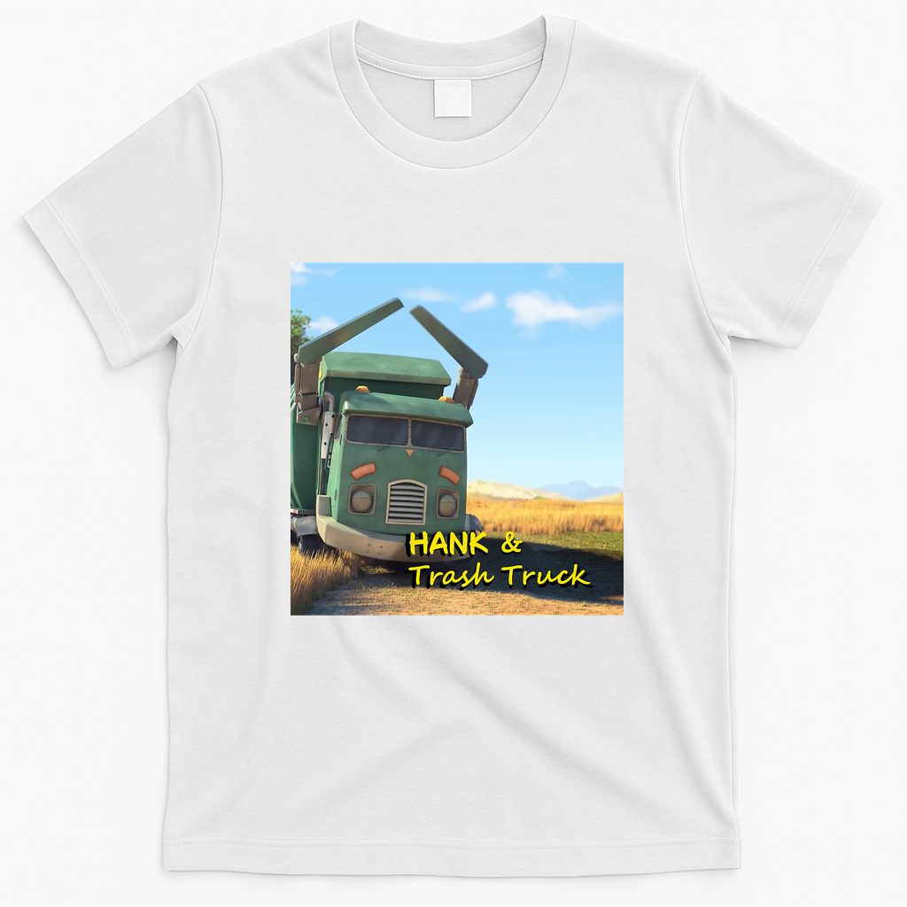 Hank and Trash Truck Distressed Graphic Tee - White