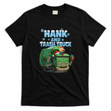 Hank and Trash Truck – Christmas Holiday Cartoon Graphic T-Shirt - Black