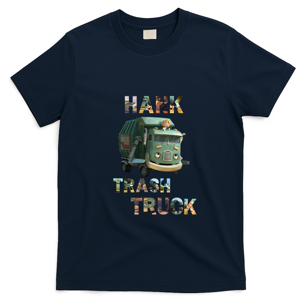 Hank and Trash Truck Bold Logo Tee - Navy Blue