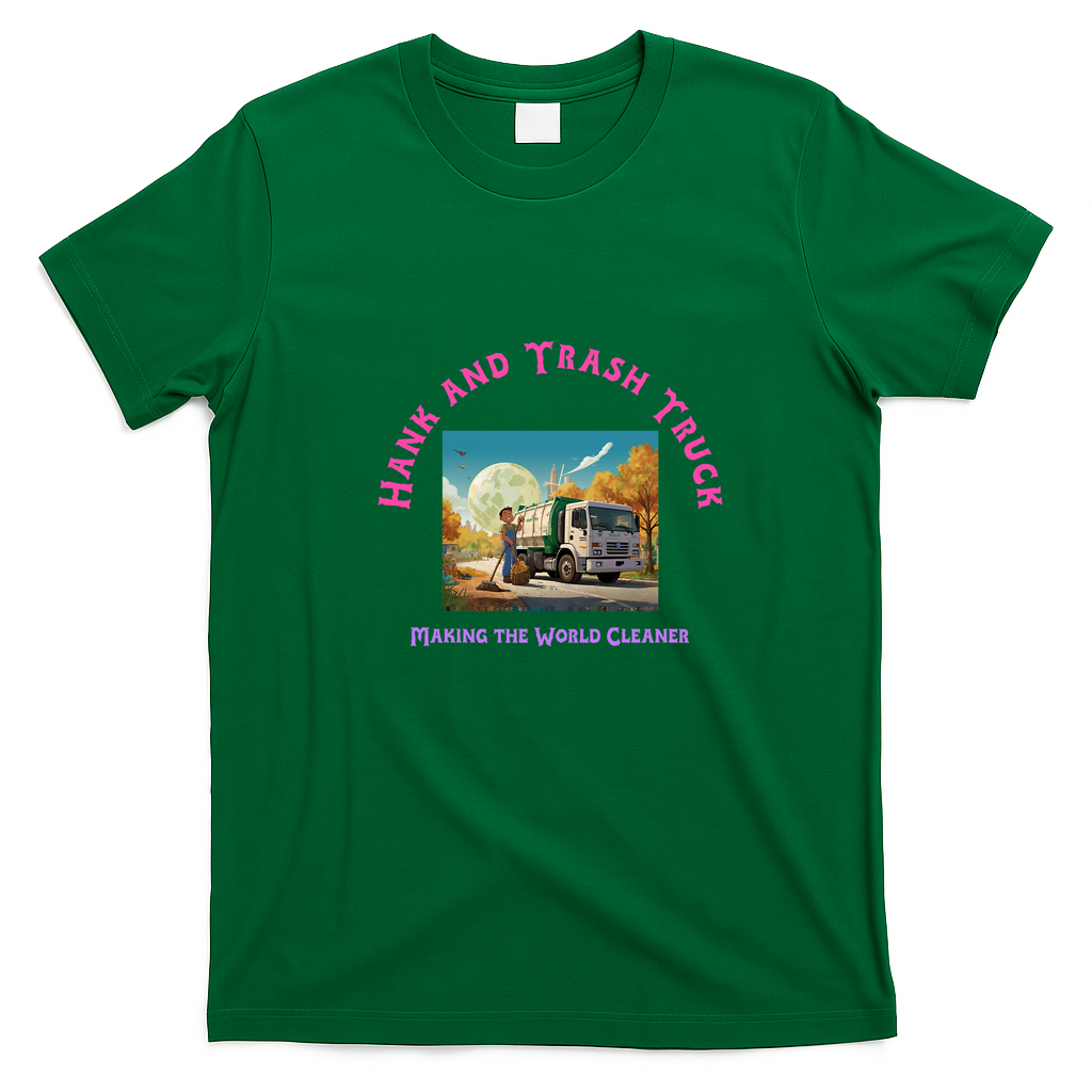 Hank and Trash Truck Making the World Cleaner Graphic T-Shirt - Irish Green