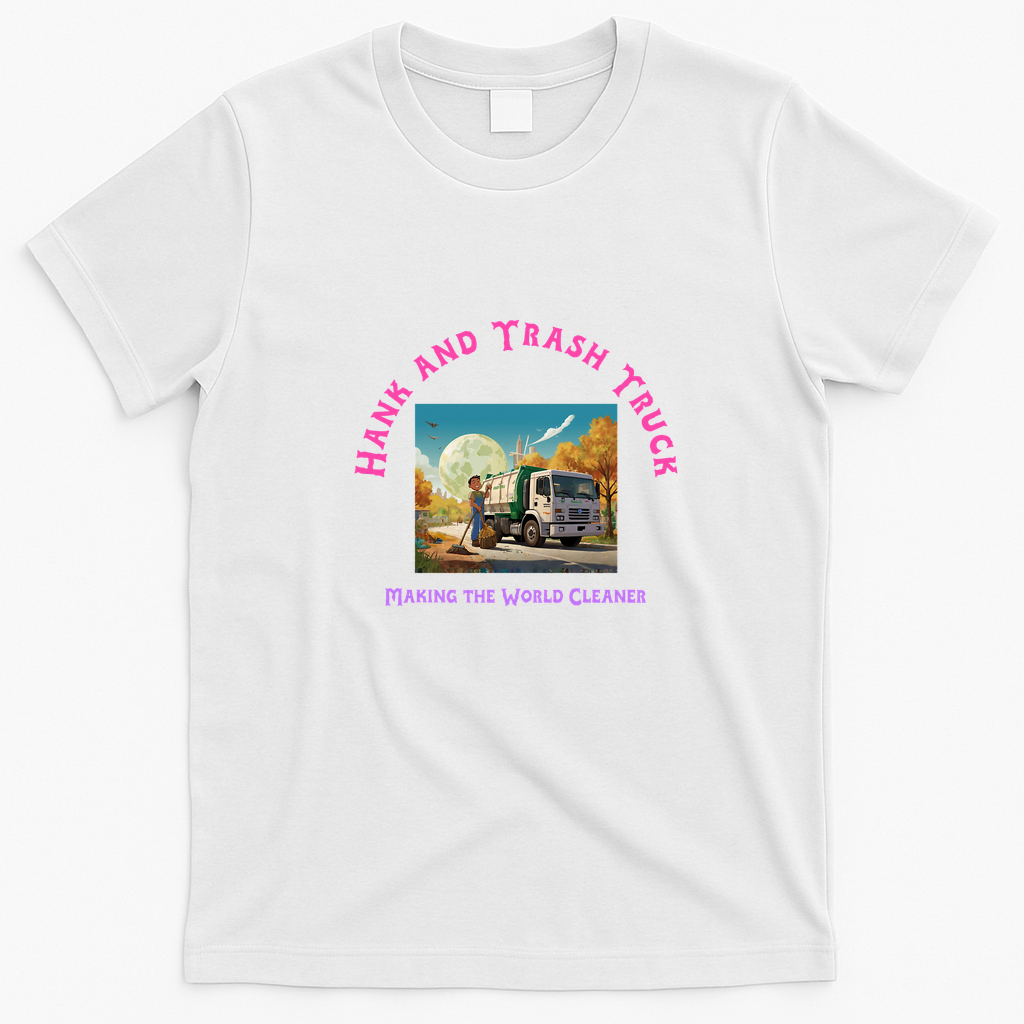 Hank and Trash Truck Making the World Cleaner Graphic T-Shirt - White
