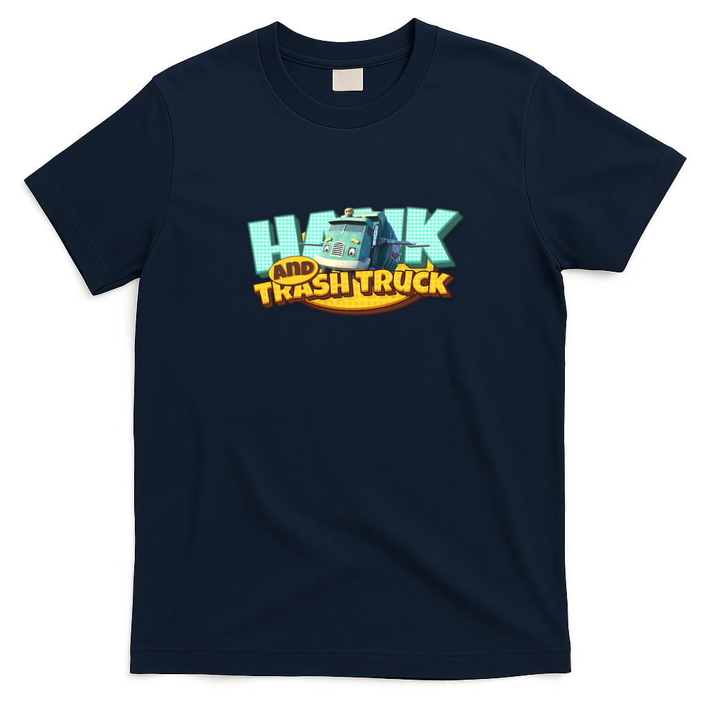 Hank and Trash Truck Classic Logo T-Shirt - Navy Blue