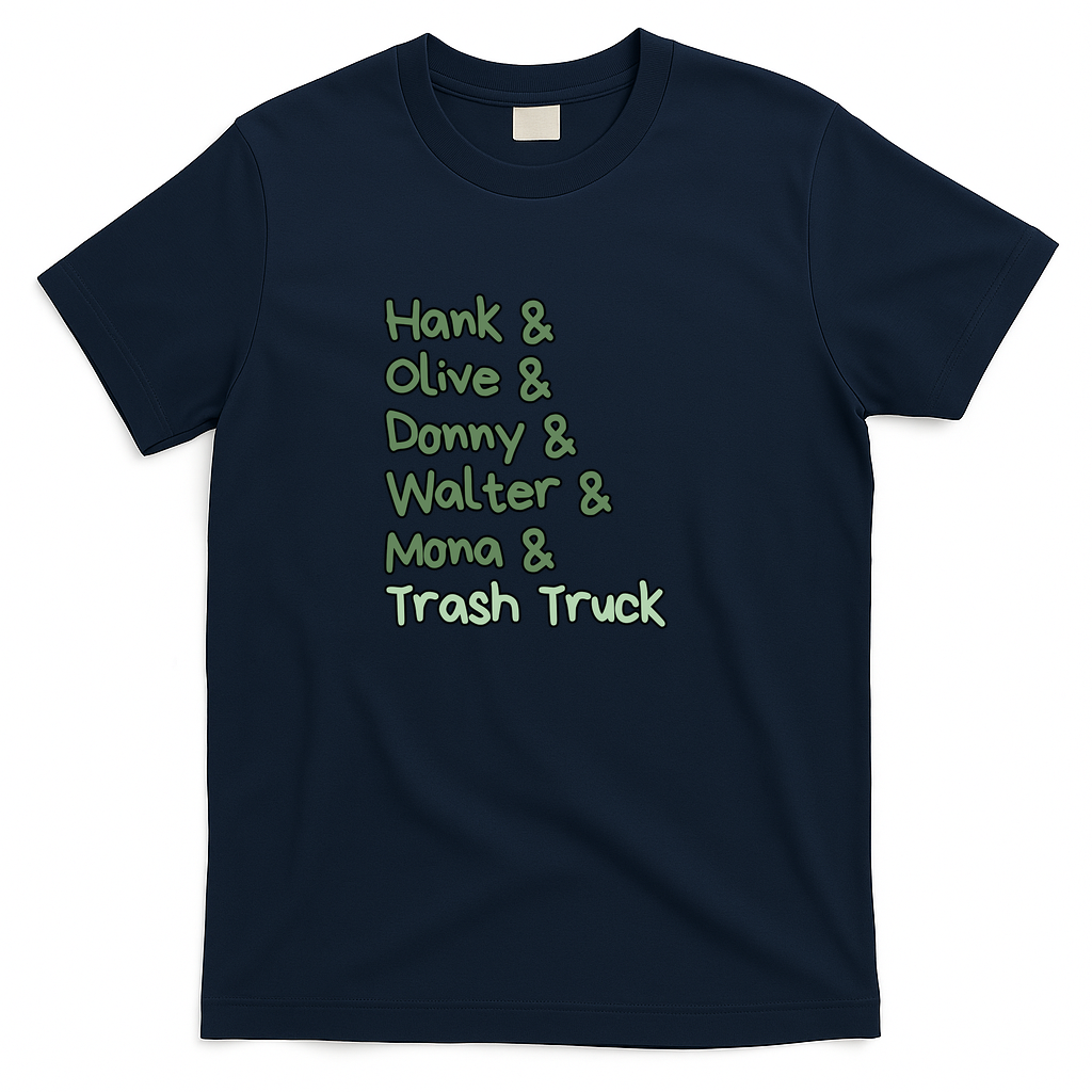 Hank and Trash Truck Old-School T-Shirt - Navy Blue