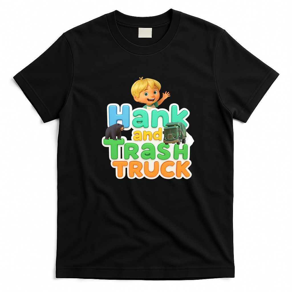 Hank and Trash Truck Cheerful Friends Tee - Black