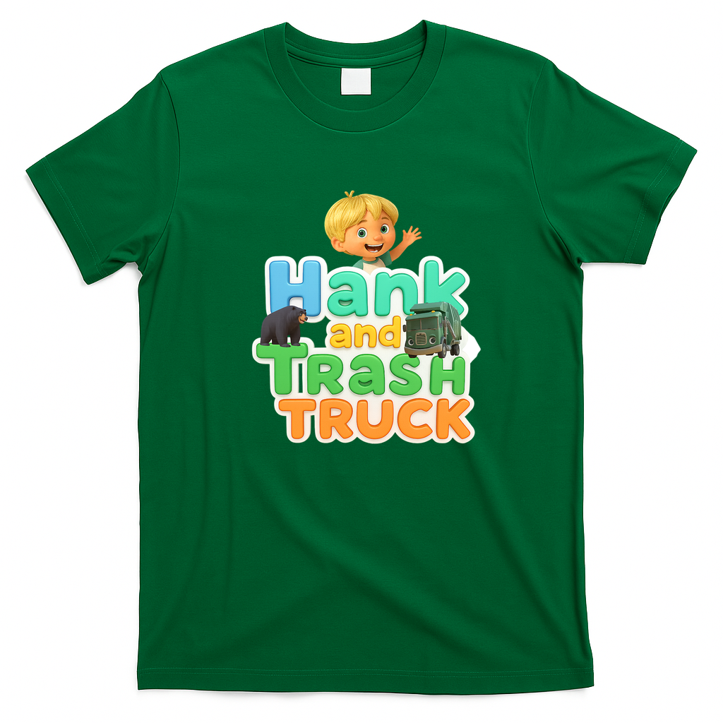 Hank and Trash Truck Cheerful Friends Tee - Irish Green
