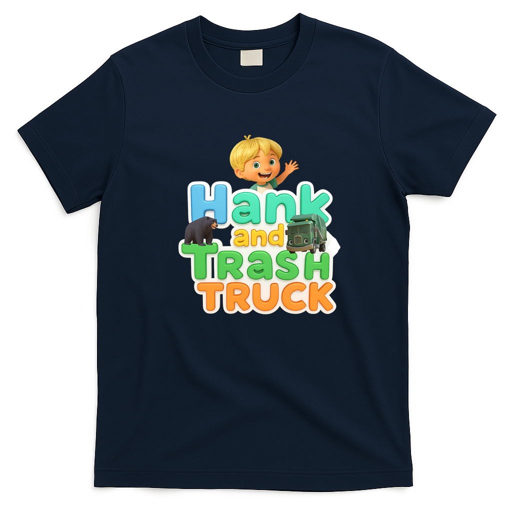 Hank and Trash Truck Cheerful Friends Tee - Navy Blue
