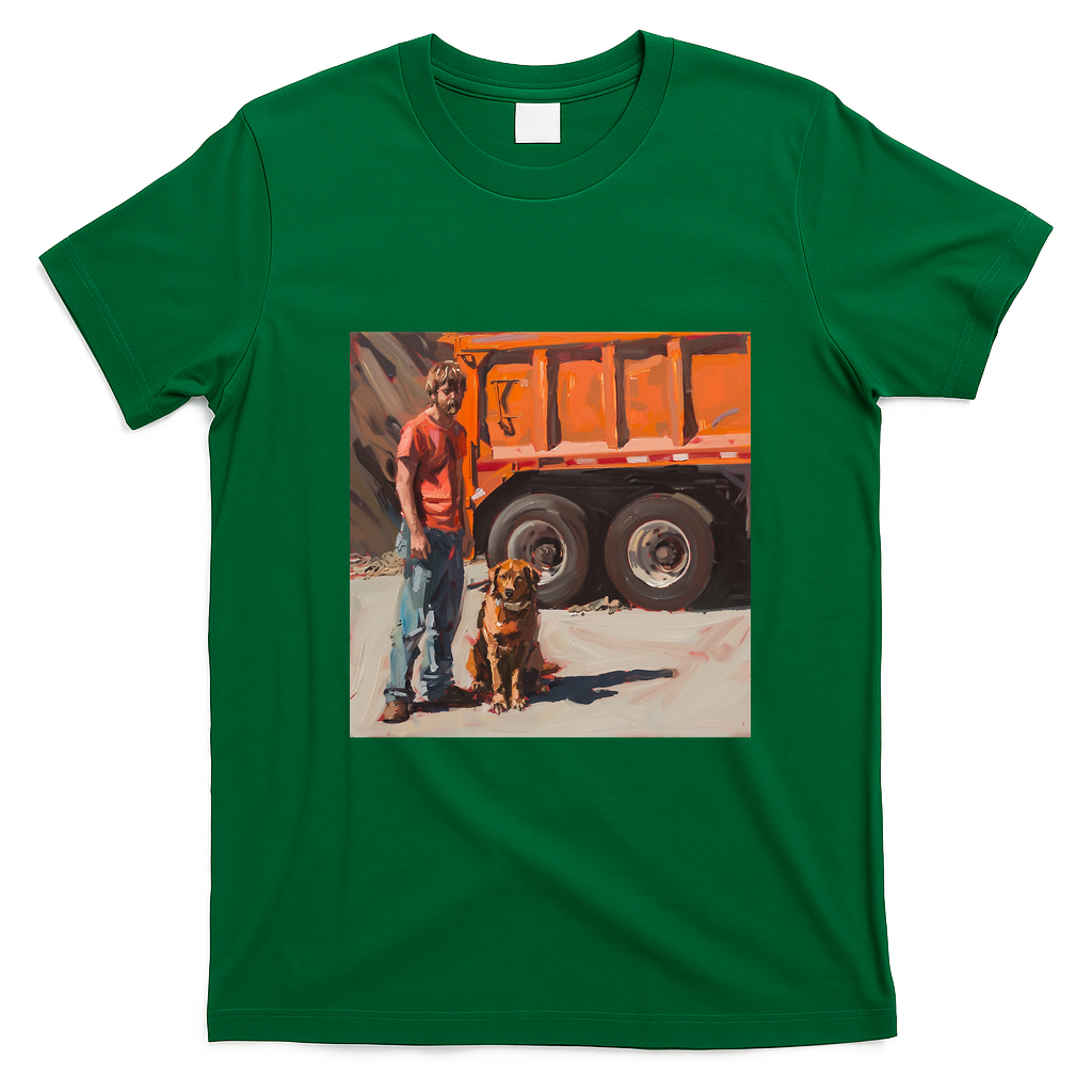 Hank and Trash Truck on the Move Graphic T-Shirt - Irish Green