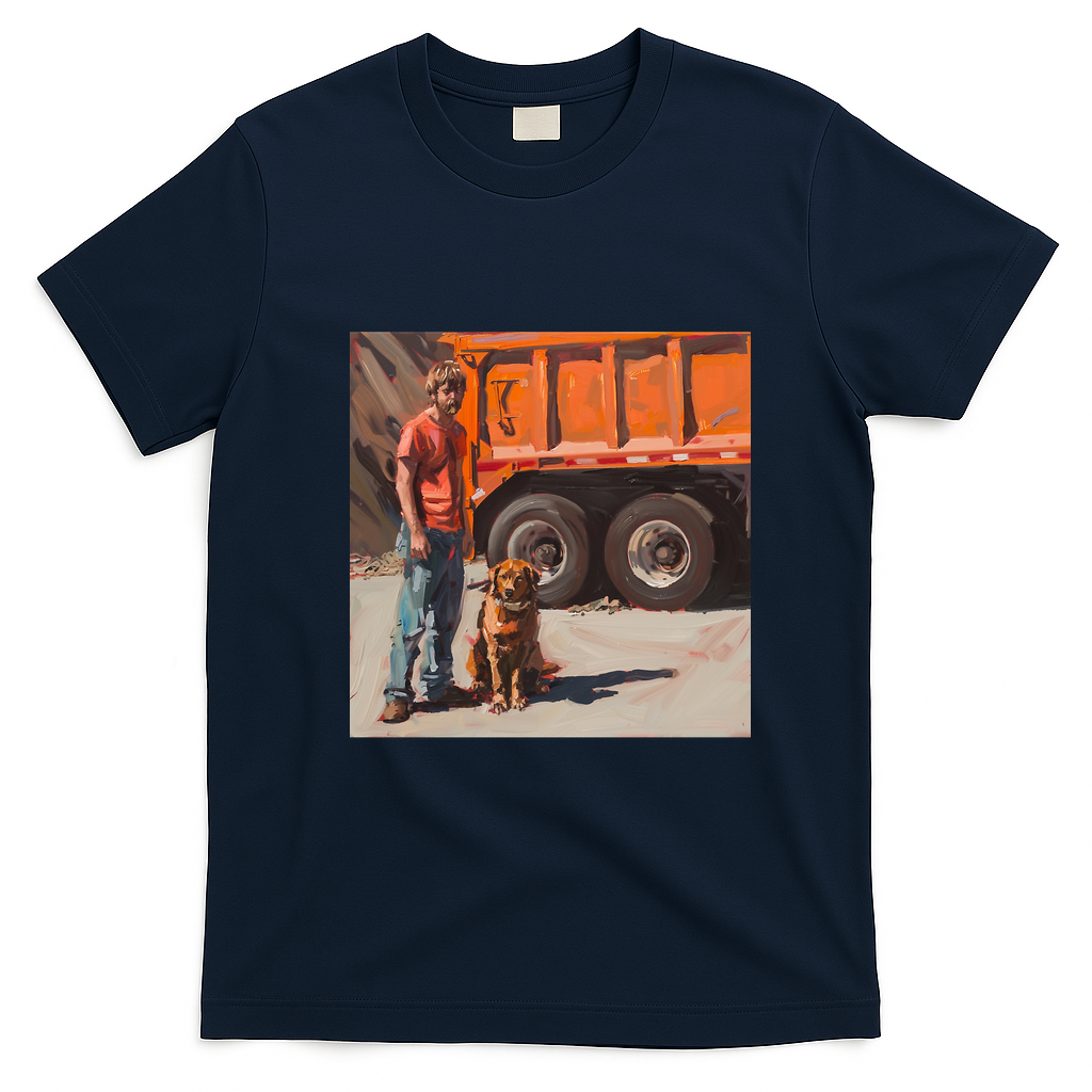 Hank and Trash Truck on the Move Graphic T-Shirt - Navy Blue