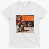 Hank and Trash Truck on the Move Graphic T-Shirt - White