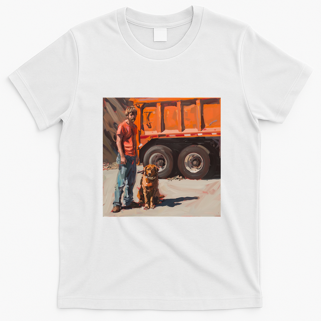 Hank and Trash Truck on the Move Graphic T-Shirt - White
