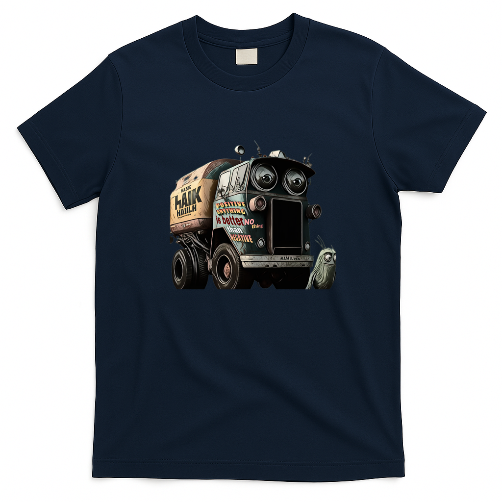 Hank and Trash Truck Distressed Graphic Tee No. 16 - Navy Blue