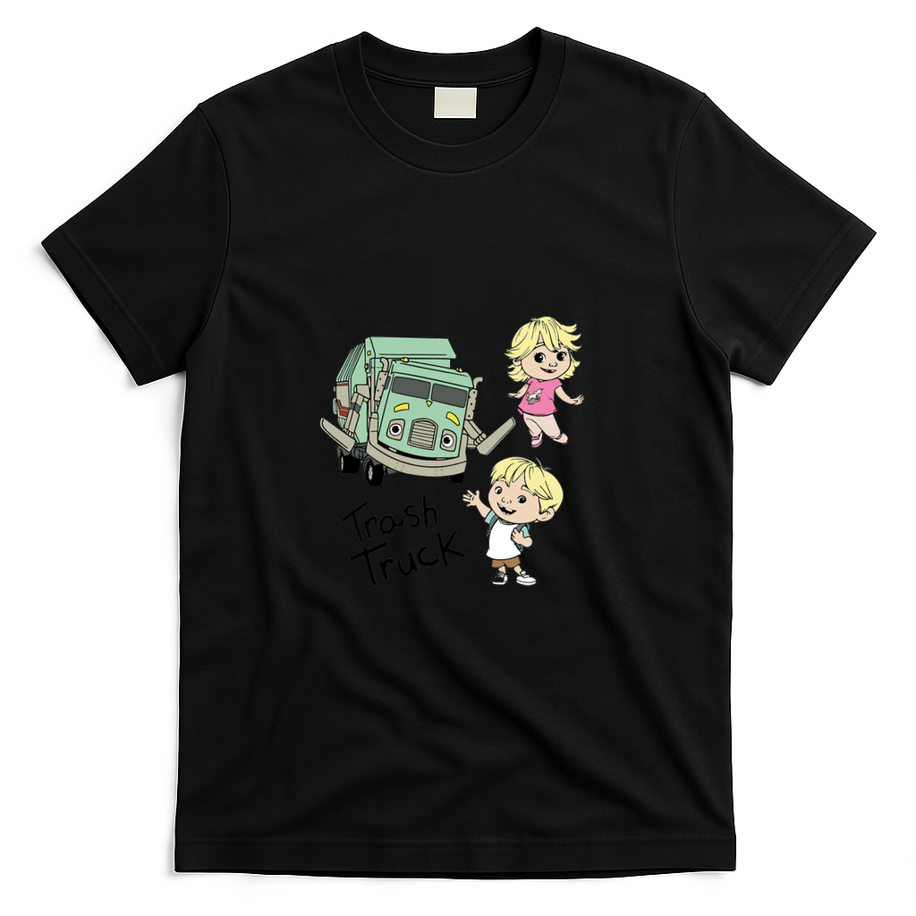 Hank and Trash Truck Old-School T-Shirt No. 19 - Black