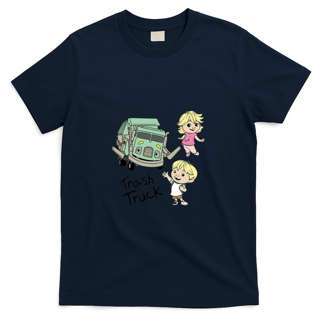Hank and Trash Truck Old-School T-Shirt No. 19 - Navy Blue
