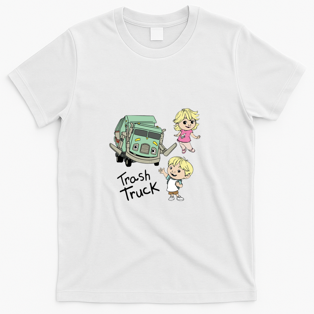 Hank and Trash Truck Old-School T-Shirt No. 19 - White
