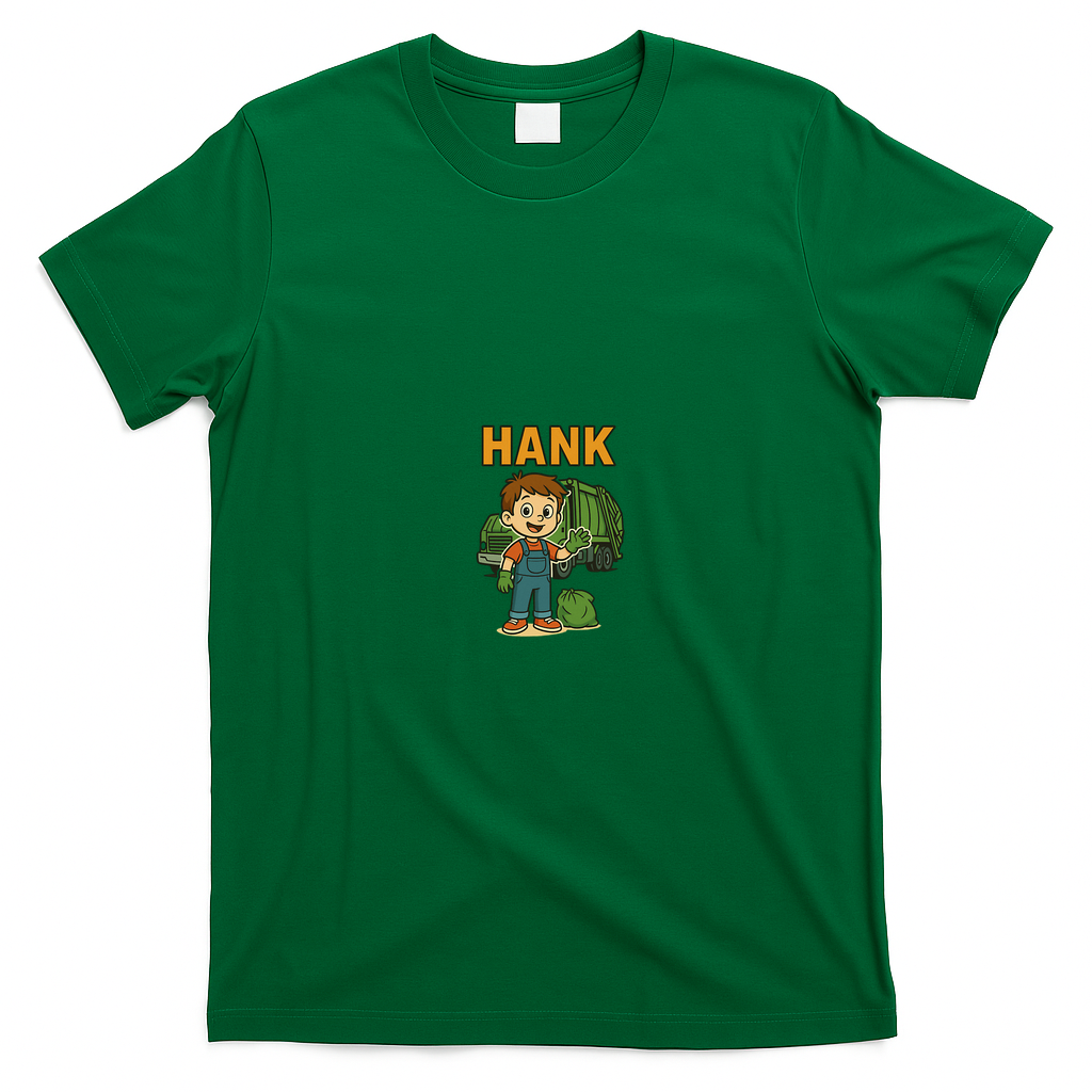 Hank and Trash Truck T-shirt Design - Irish Green