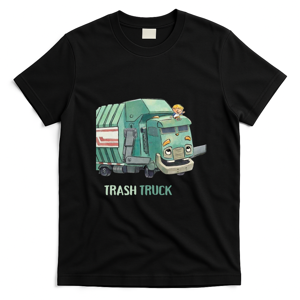 Hank and Trash Truck Adventures Graphic T-Shirt - Black