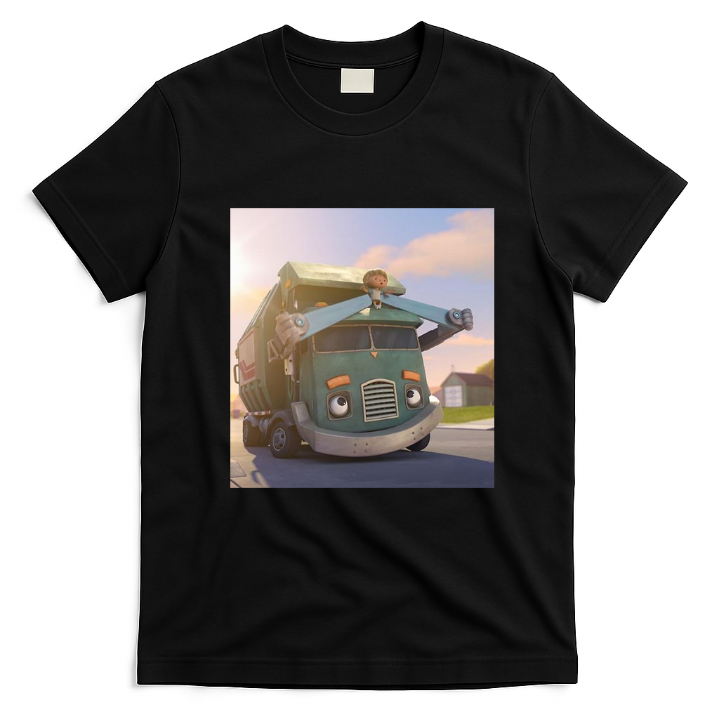 Hank and Trash Truck Retro Graphic Tee No. 14 - Black