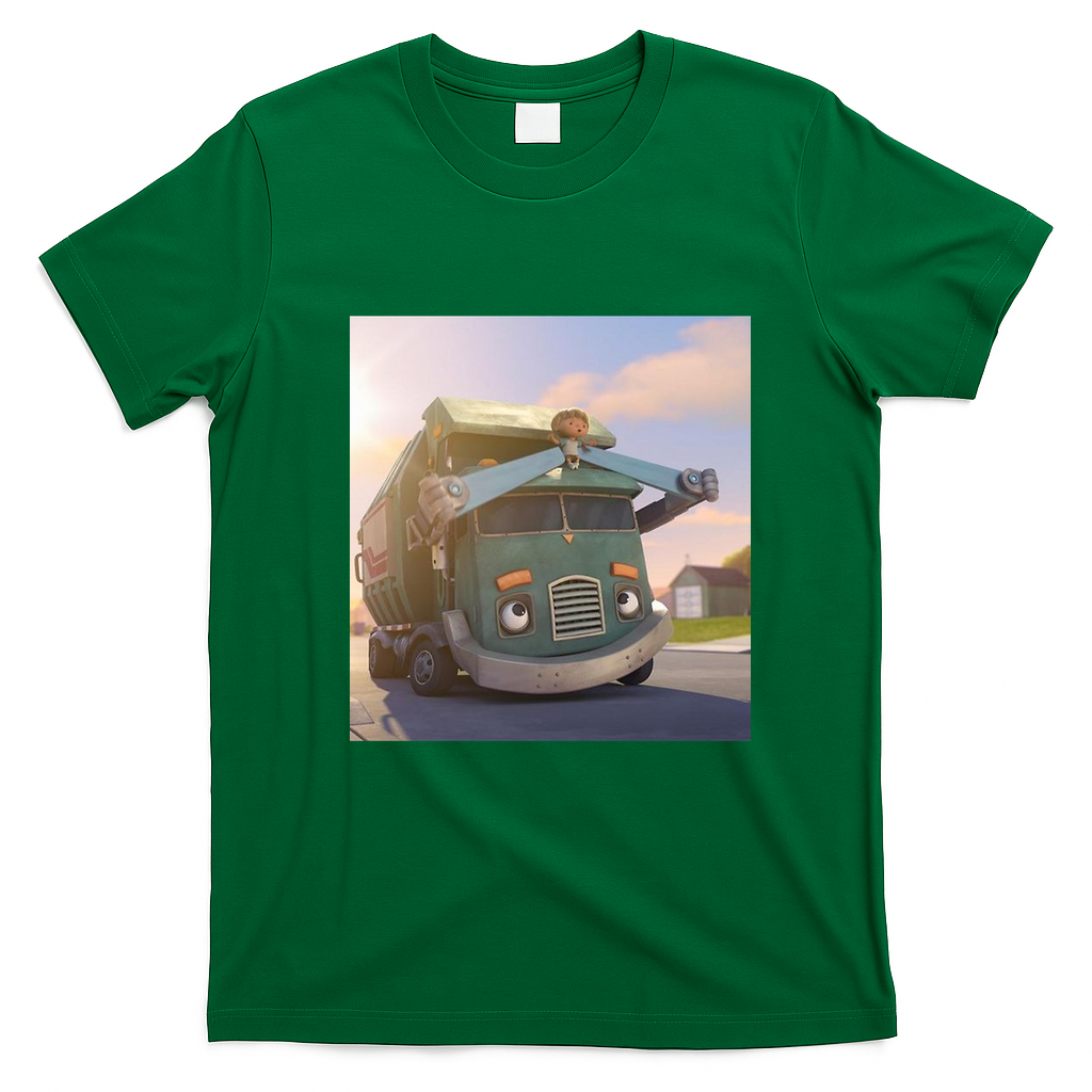 Hank and Trash Truck Retro Graphic Tee No. 14 - Irish Green