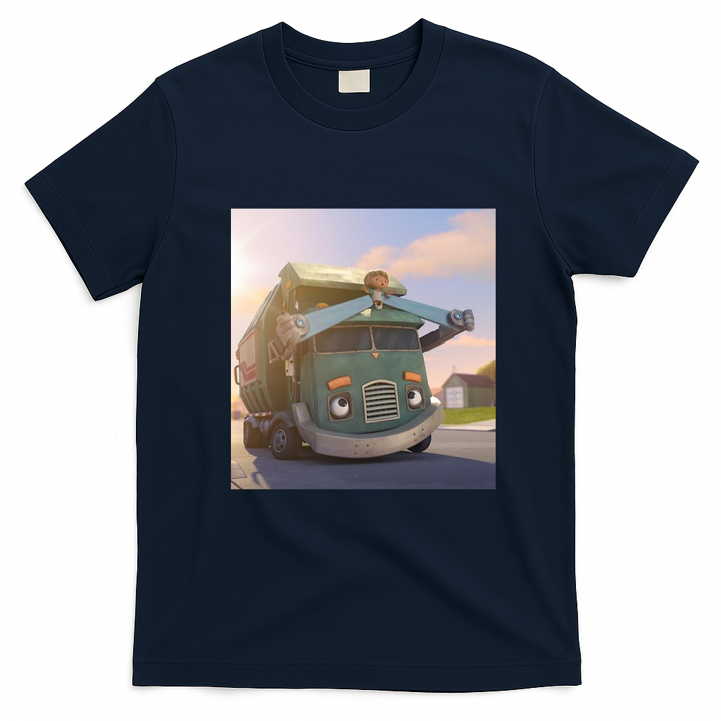 Hank and Trash Truck Retro Graphic Tee No. 14 - Navy Blue