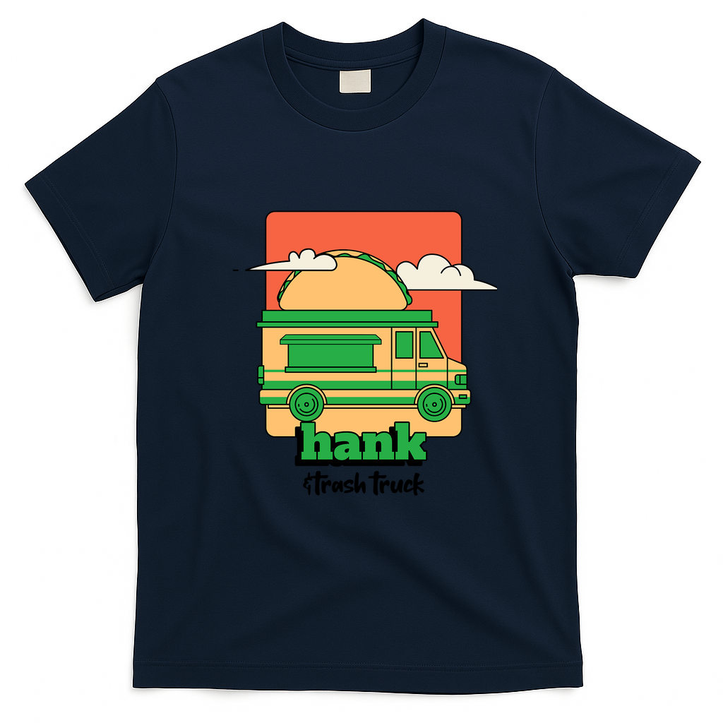 Hank and Trash Truck Heritage T-Shirt - Navy Blue