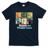 Hank and Trash Truck – Cute Cartoon Friends Collection Graphic T-Shirt - Navy Blue