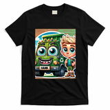 Hank and Trash Truck Cool Graphic T-Shirt - Black