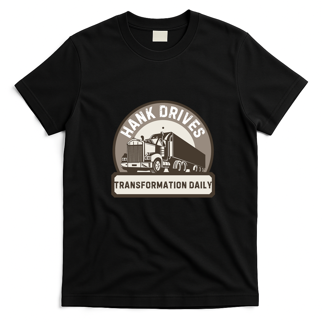 Hank and Trash Truck Vintage Logo Tee - Black