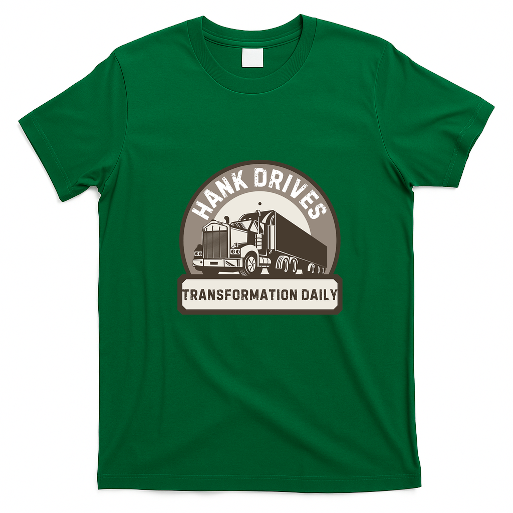 Hank and Trash Truck Vintage Logo Tee - Irish Green