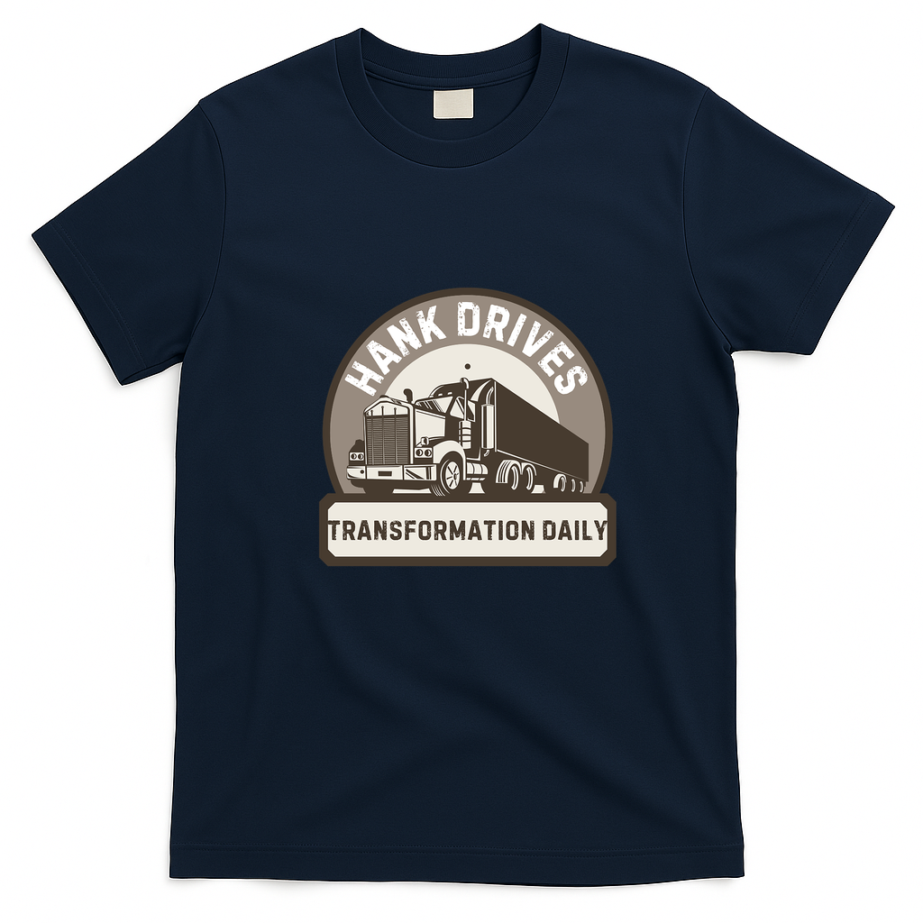 Hank and Trash Truck Vintage Logo Tee - Navy Blue
