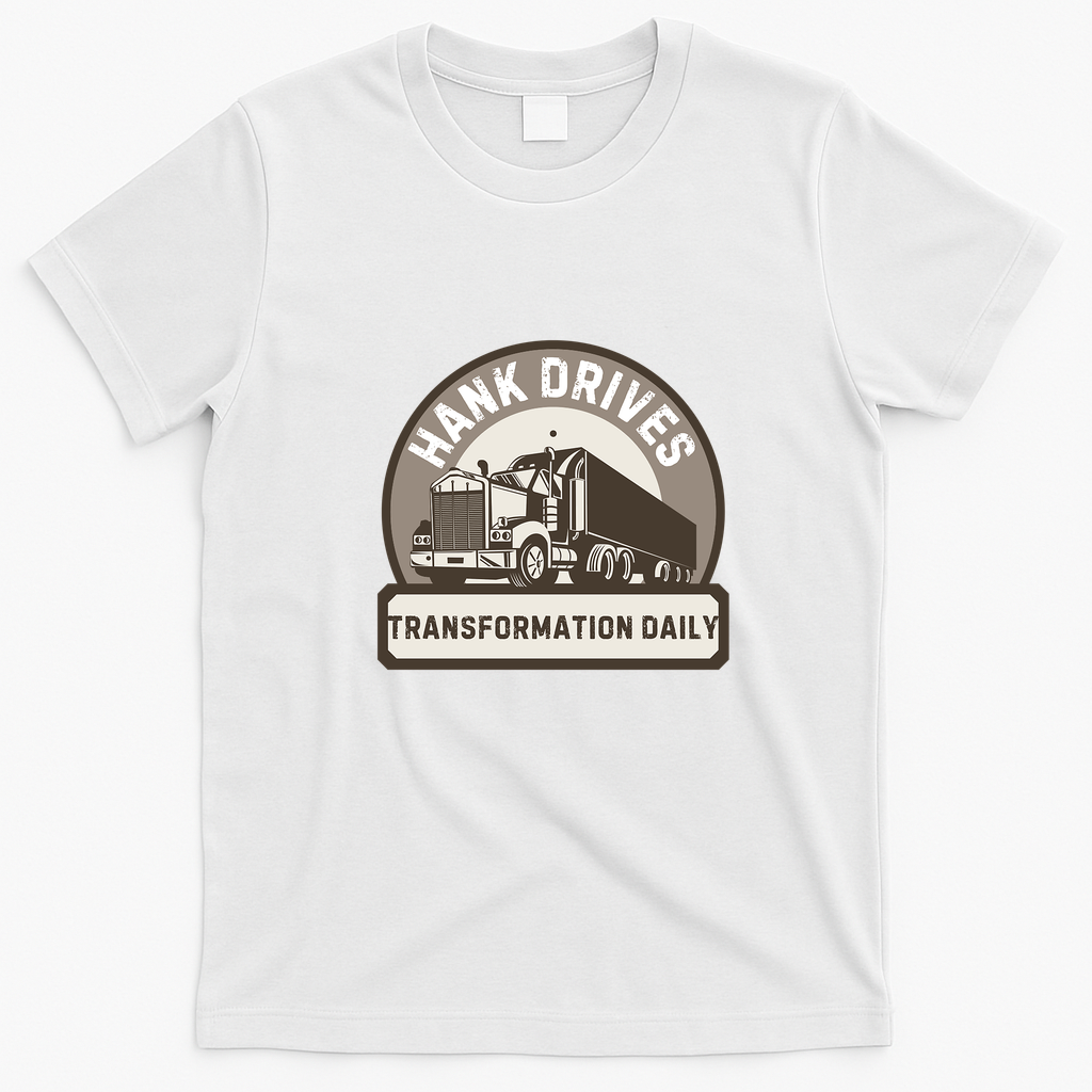 Hank and Trash Truck Vintage Logo Tee - White