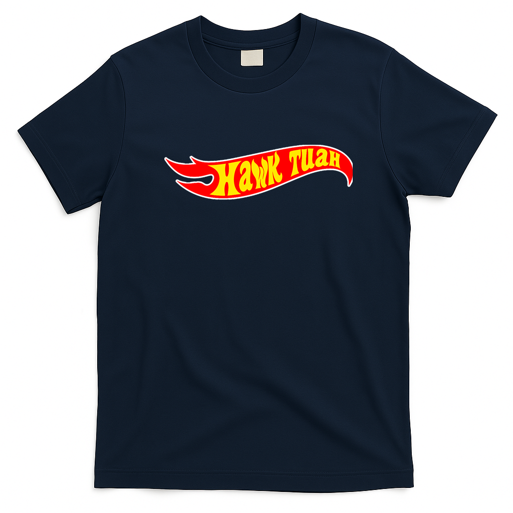 Hawk Tuah Funny Meme T-Shirt - Navy Blue