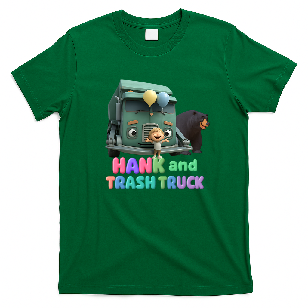 Hank and Trash Truck Balloon Adventure Tee - Irish Green