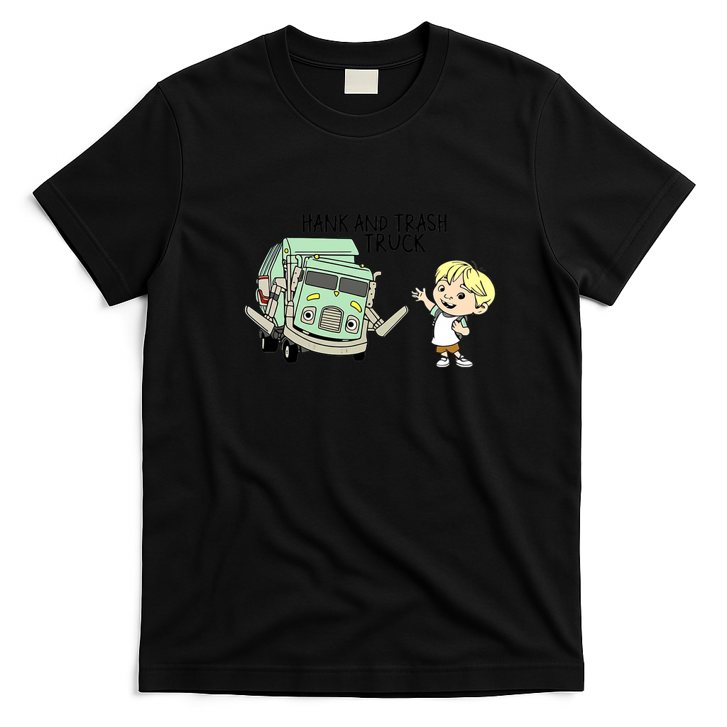Hank and Trash Truck Graphic T-Shirt - Black