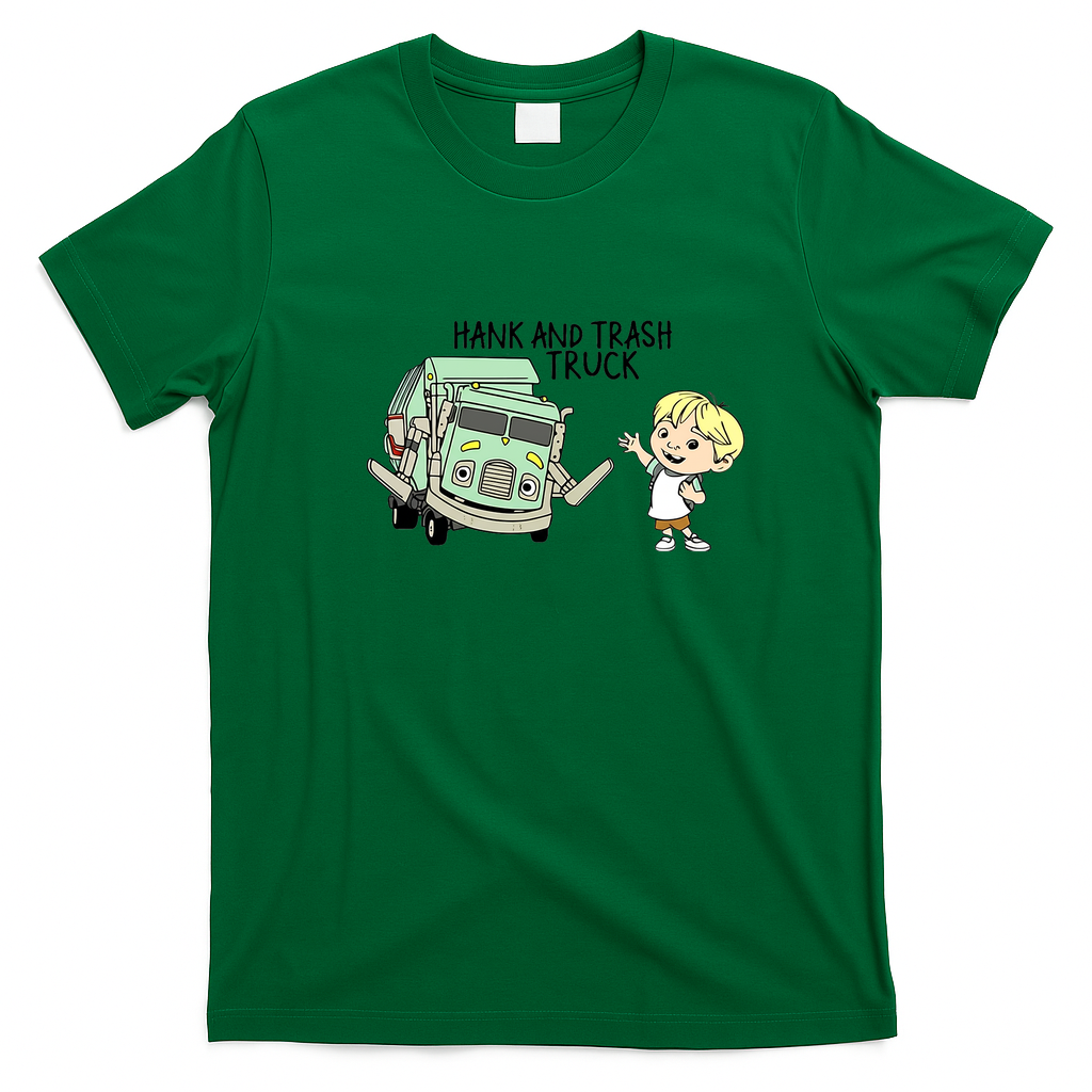 Hank and Trash Truck Graphic T-Shirt - Irish Green