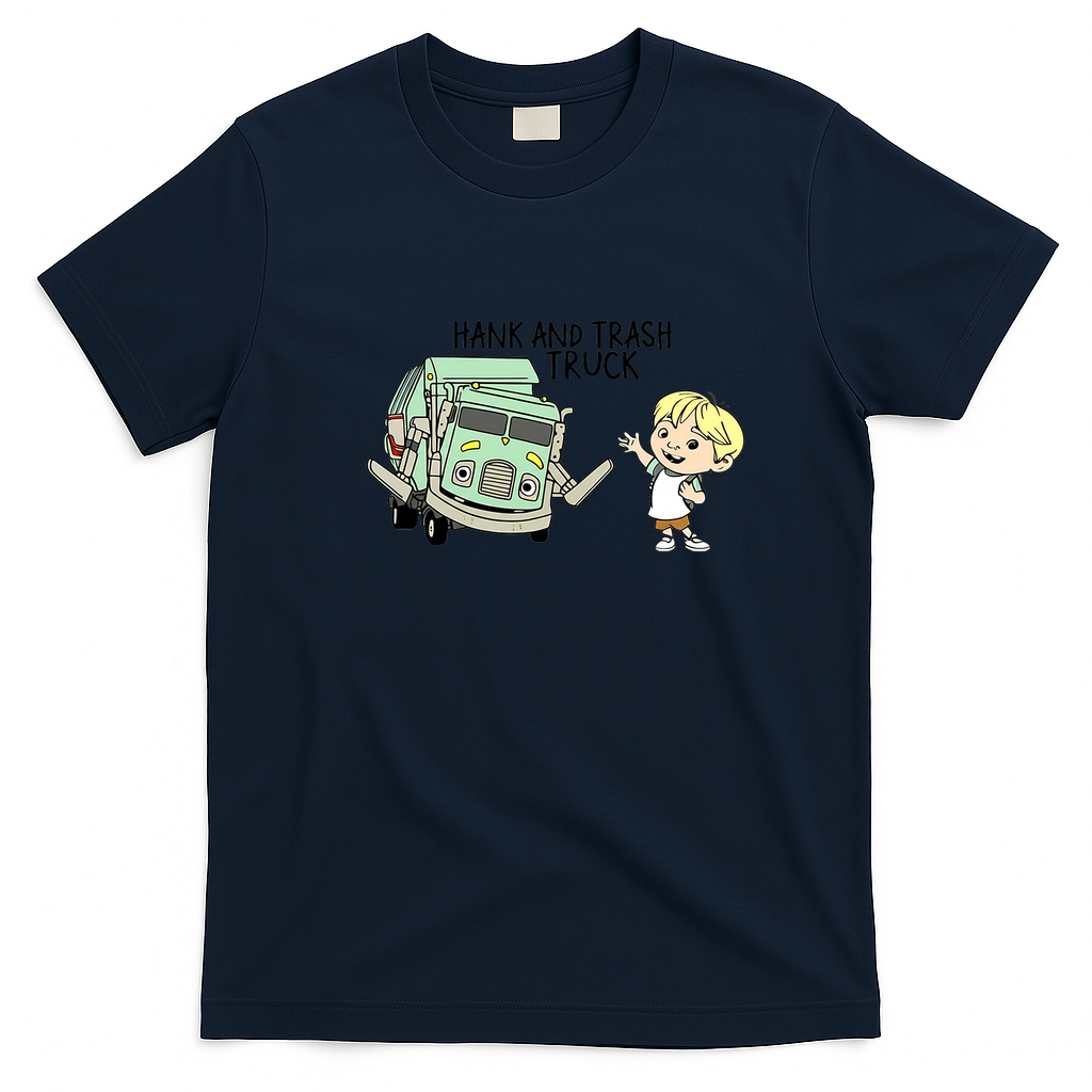 Hank and Trash Truck Graphic T-Shirt - Navy Blue