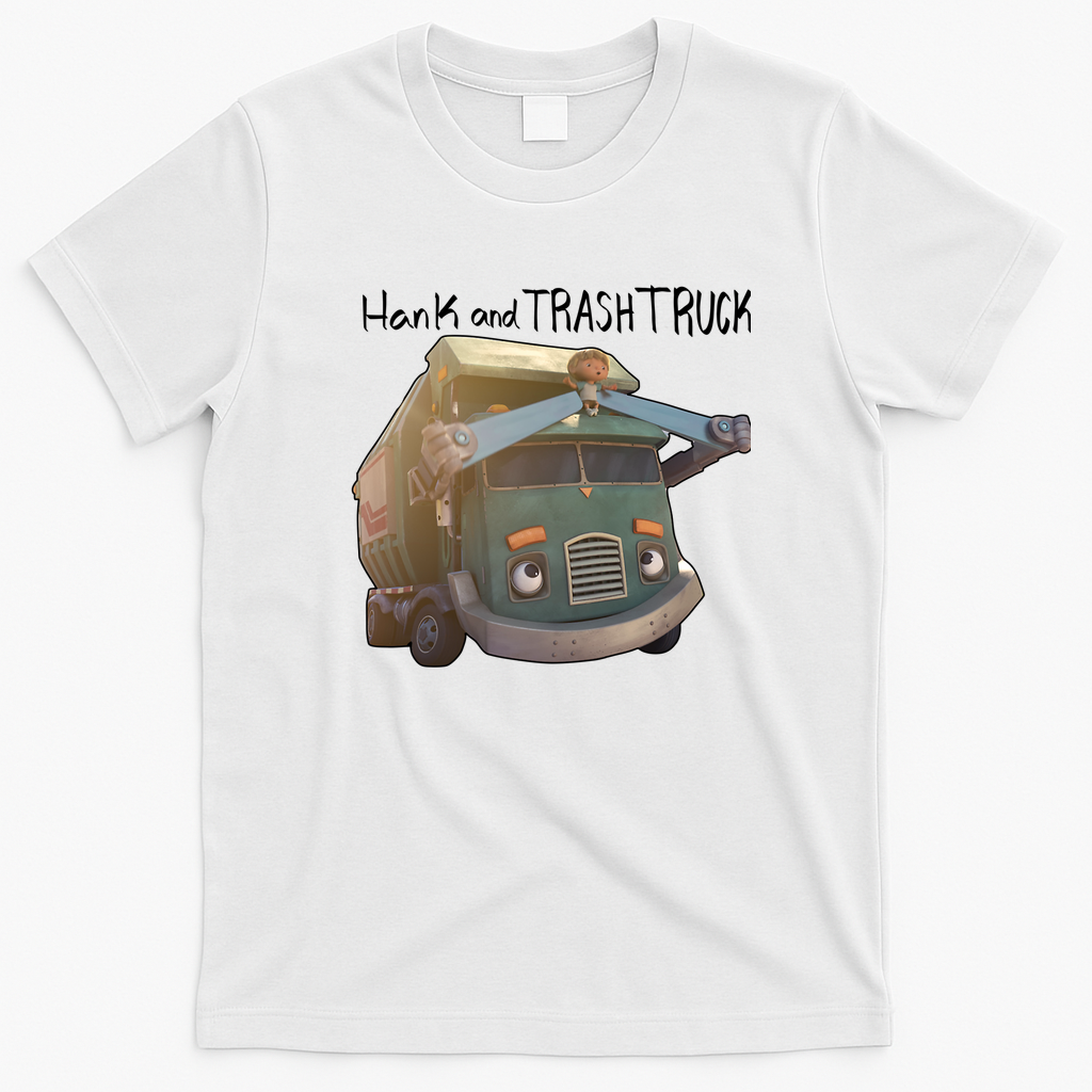 Hank and Trash Truck Retro Graphic Tee - White