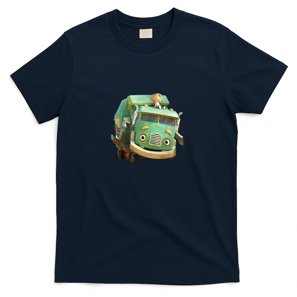 Hank and Trash Truck Bold Logo Tee No. 18 - Navy Blue