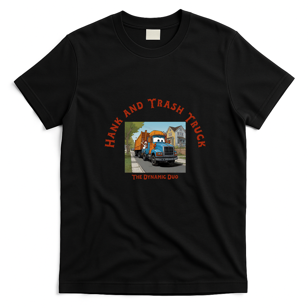 Hank and Trash Truck Dynamic Duo Graphic T-Shirt - Black