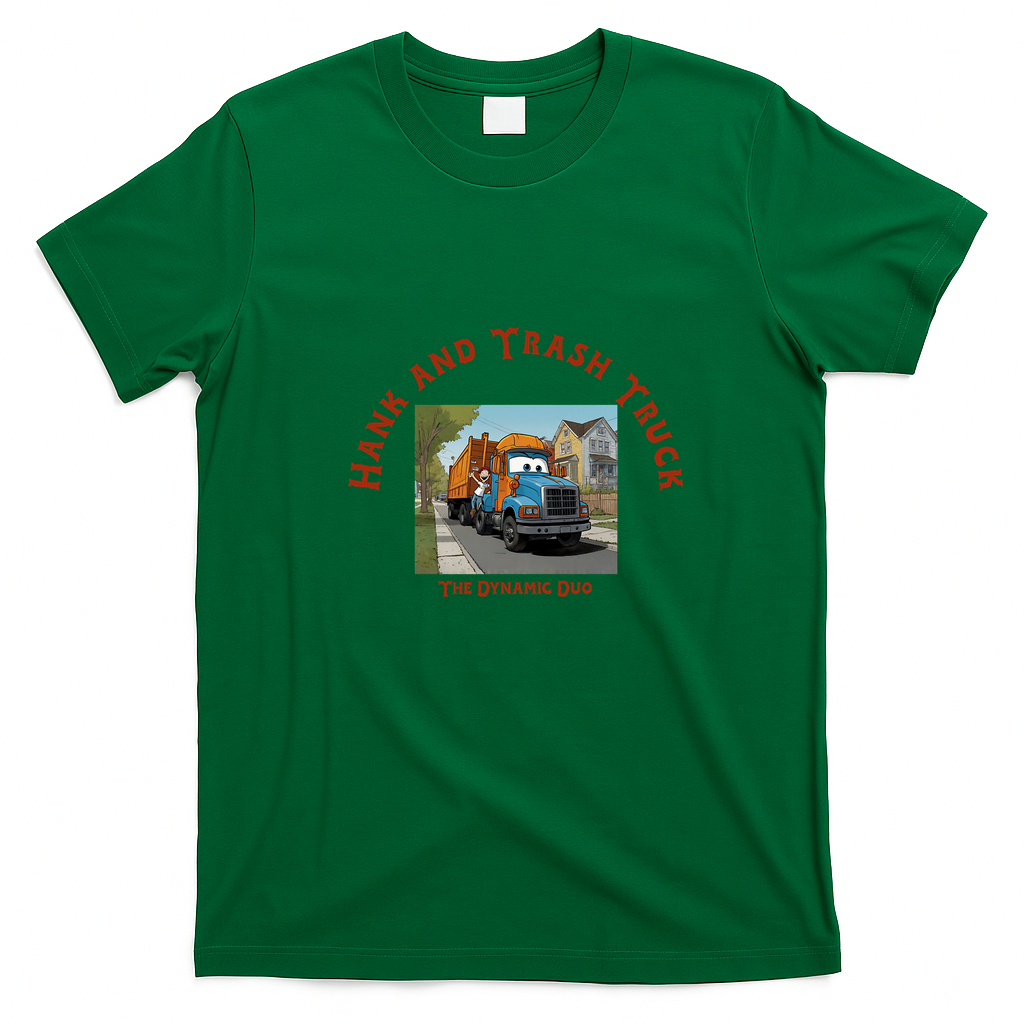 Hank and Trash Truck Dynamic Duo Graphic T-Shirt - Irish Green