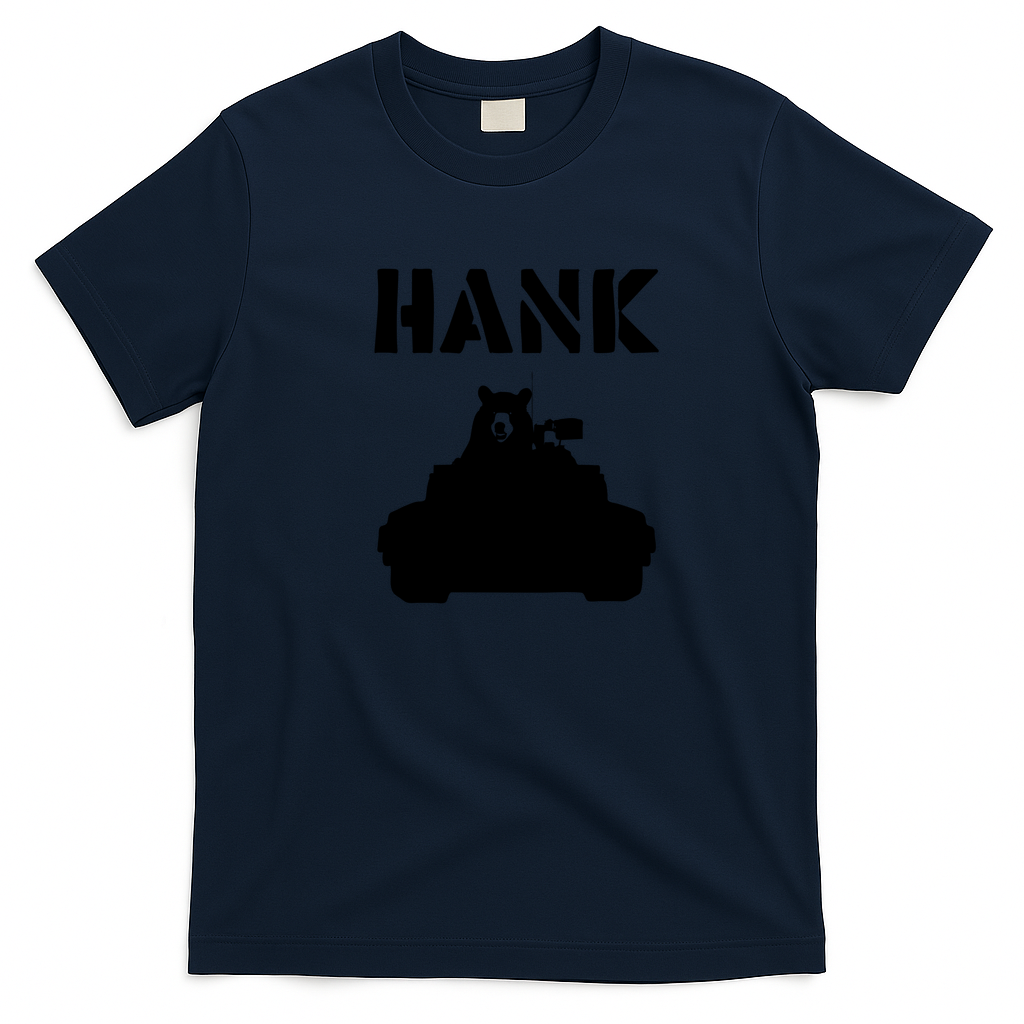 Hank the Tank Retro Graphic Tee - Navy Blue