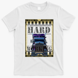Hard-Working Trucker Graphic T-Shirt - White