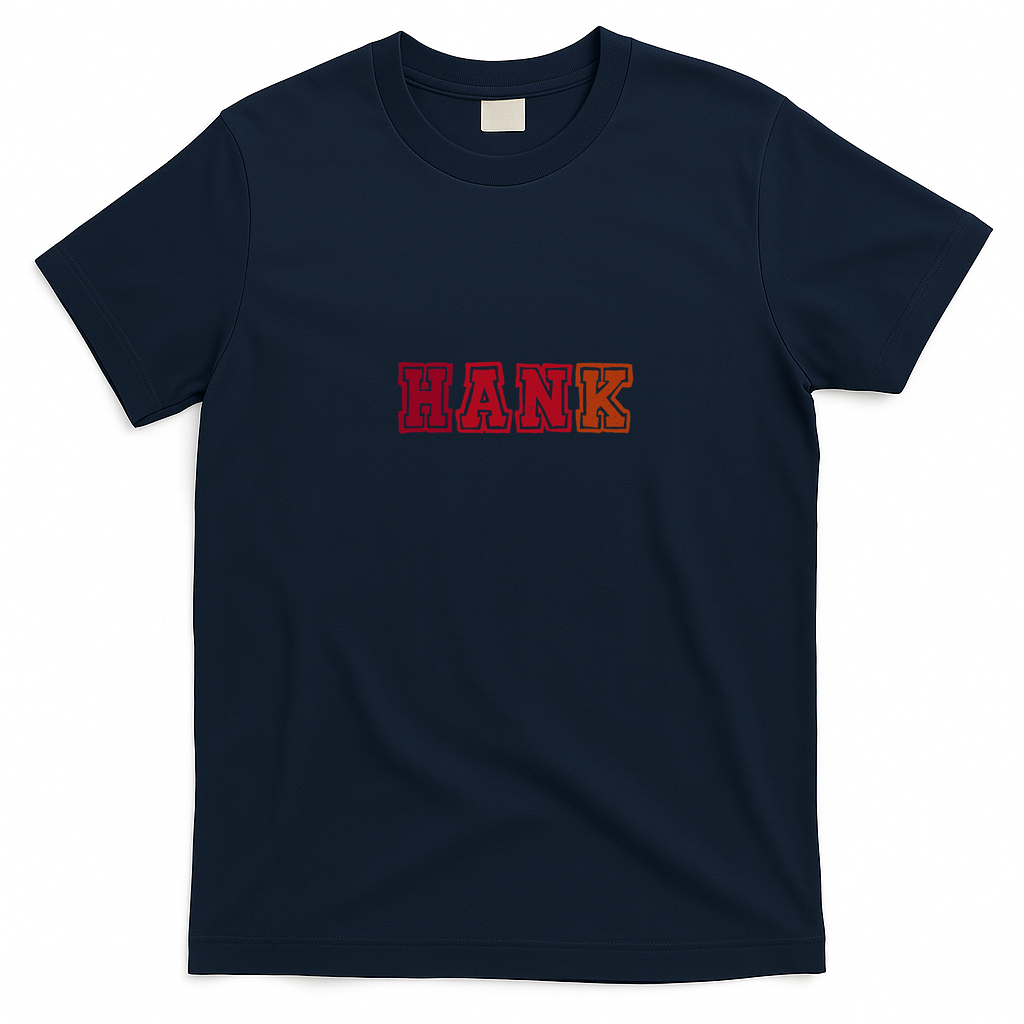 Hank Classic Distressed Graphic Tee - Navy Blue