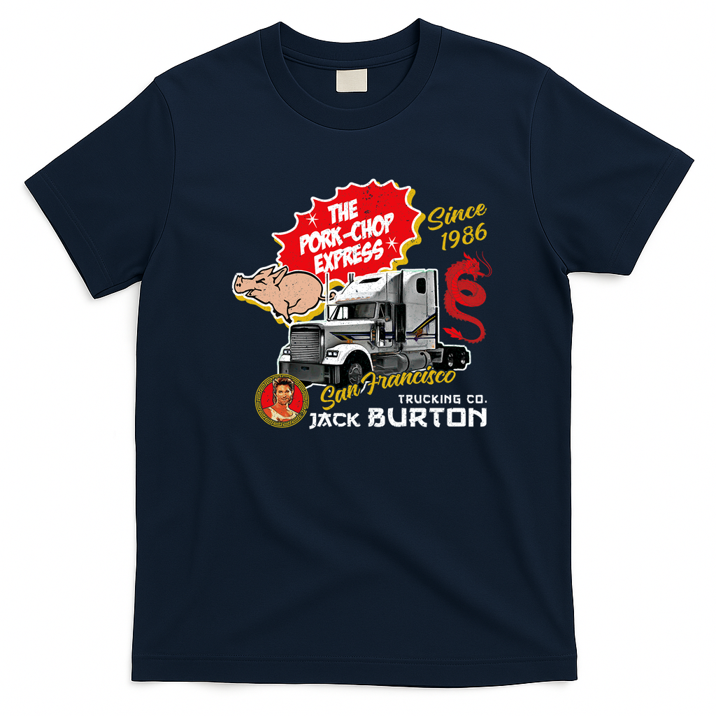 Pork Chop Express Classic Trucking T-Shirt - Navy Blue