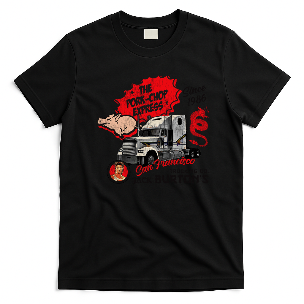 Pork Chop Express Worn Logo T-Shirt - Black