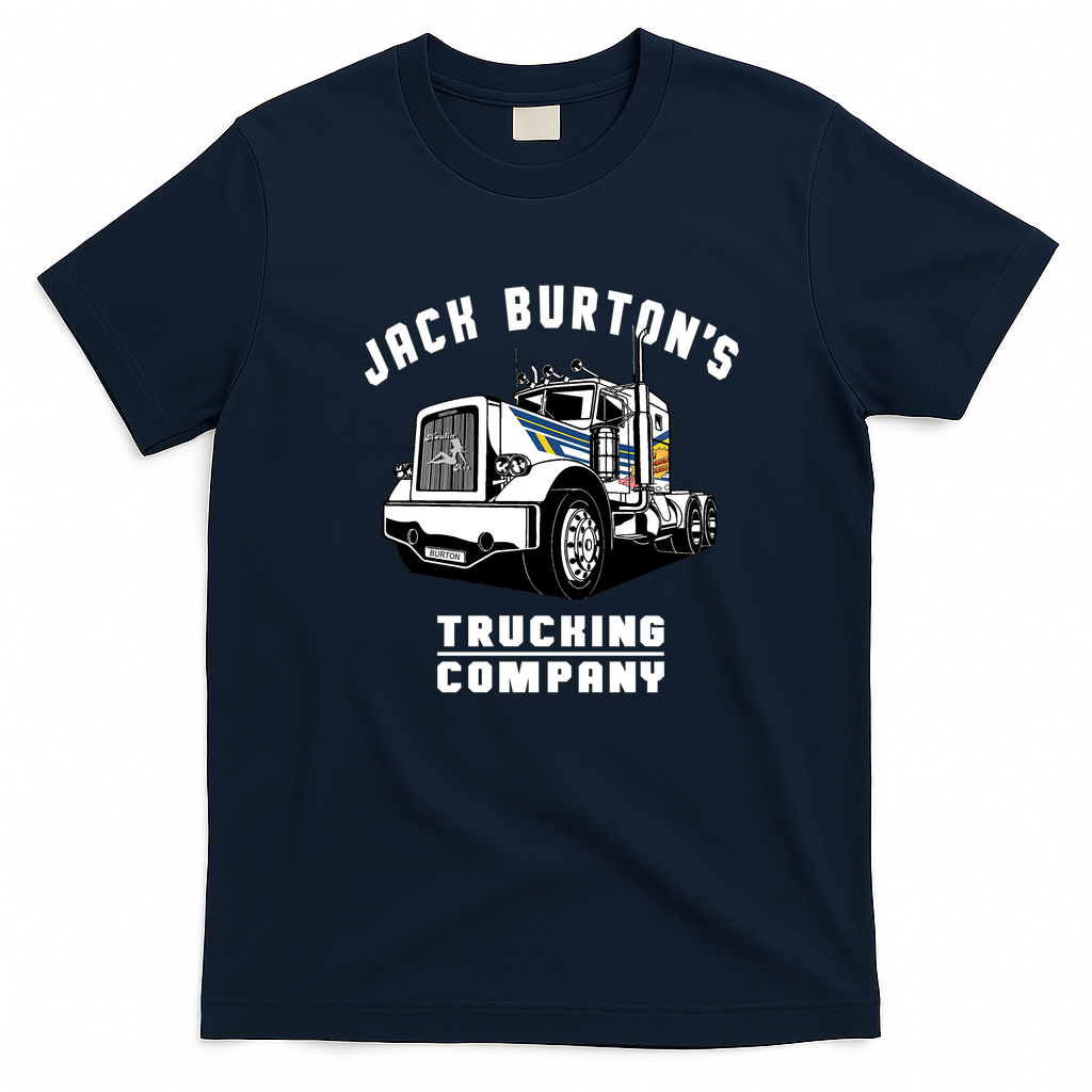 Jack Burton Trucking Co. Black Logo Tee - Navy Blue