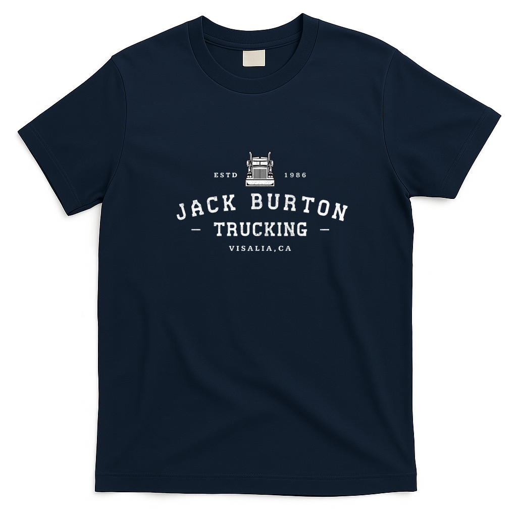 Jack Burton Trucking Est. 1986 Visalia Tee - Navy Blue