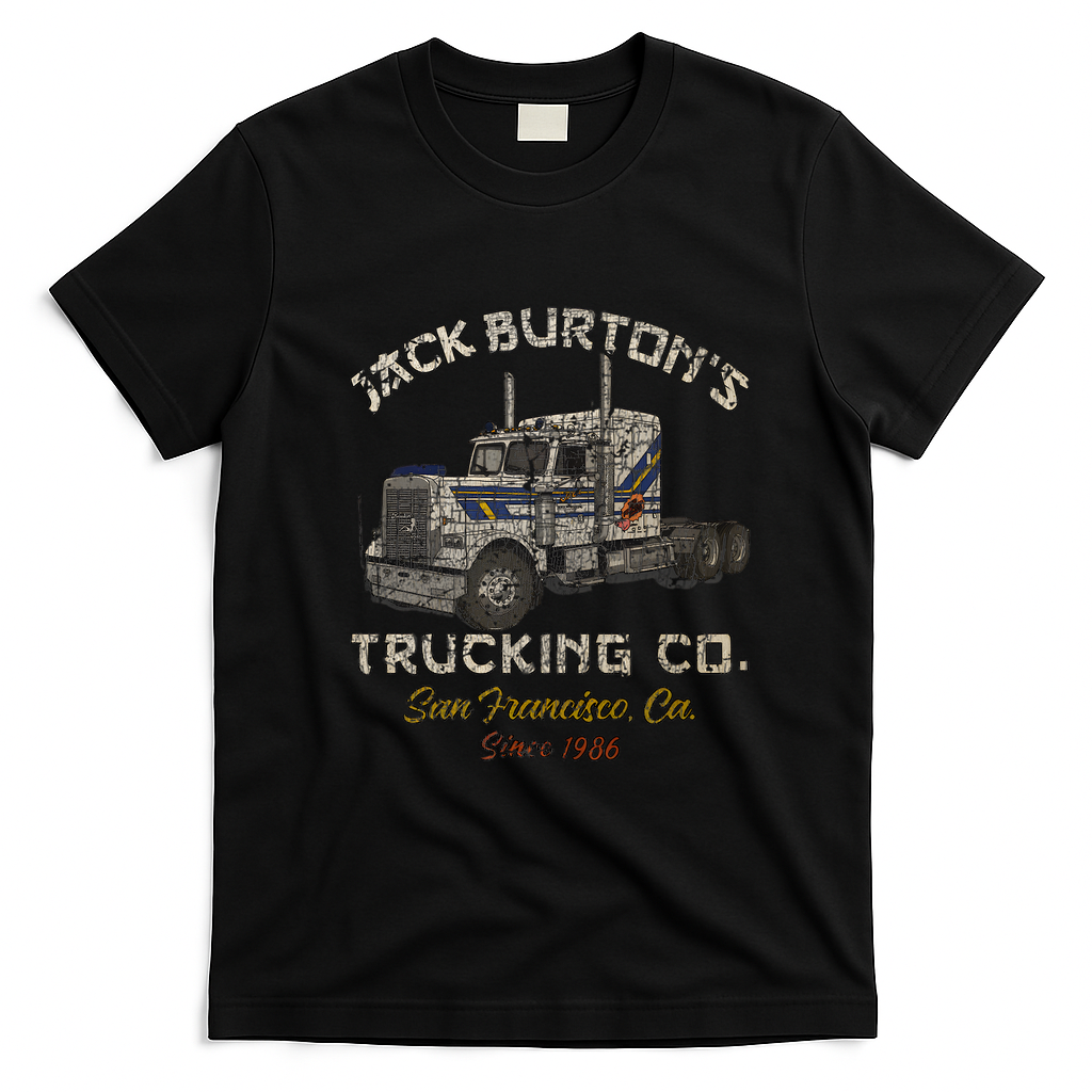 Jack Burton Trucking Distressed Logo T-Shirt - Black